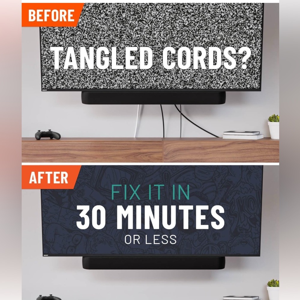 White In-Wall Cable Management Kit - Picture 5 of 10